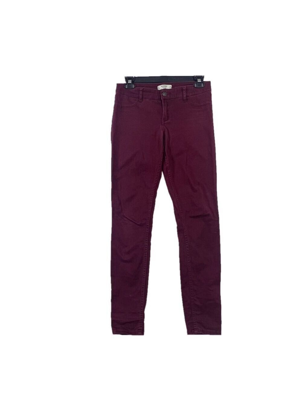 Abercrombie & Fitch Jeans Women Sz 0 Burgundy Red Skinny 25 x 28 New